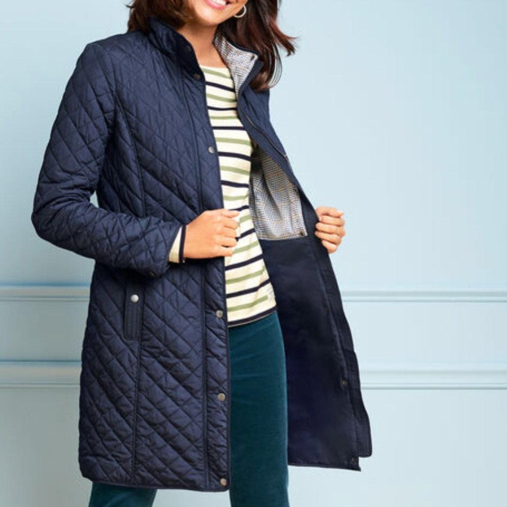 Talbots Quilted Navy Blue Womens Jacket